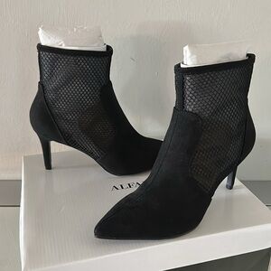🆕 ALFANI Women's Jamari Mesh Booties Black Size 6.5 NWT Heeled Ankle Boots